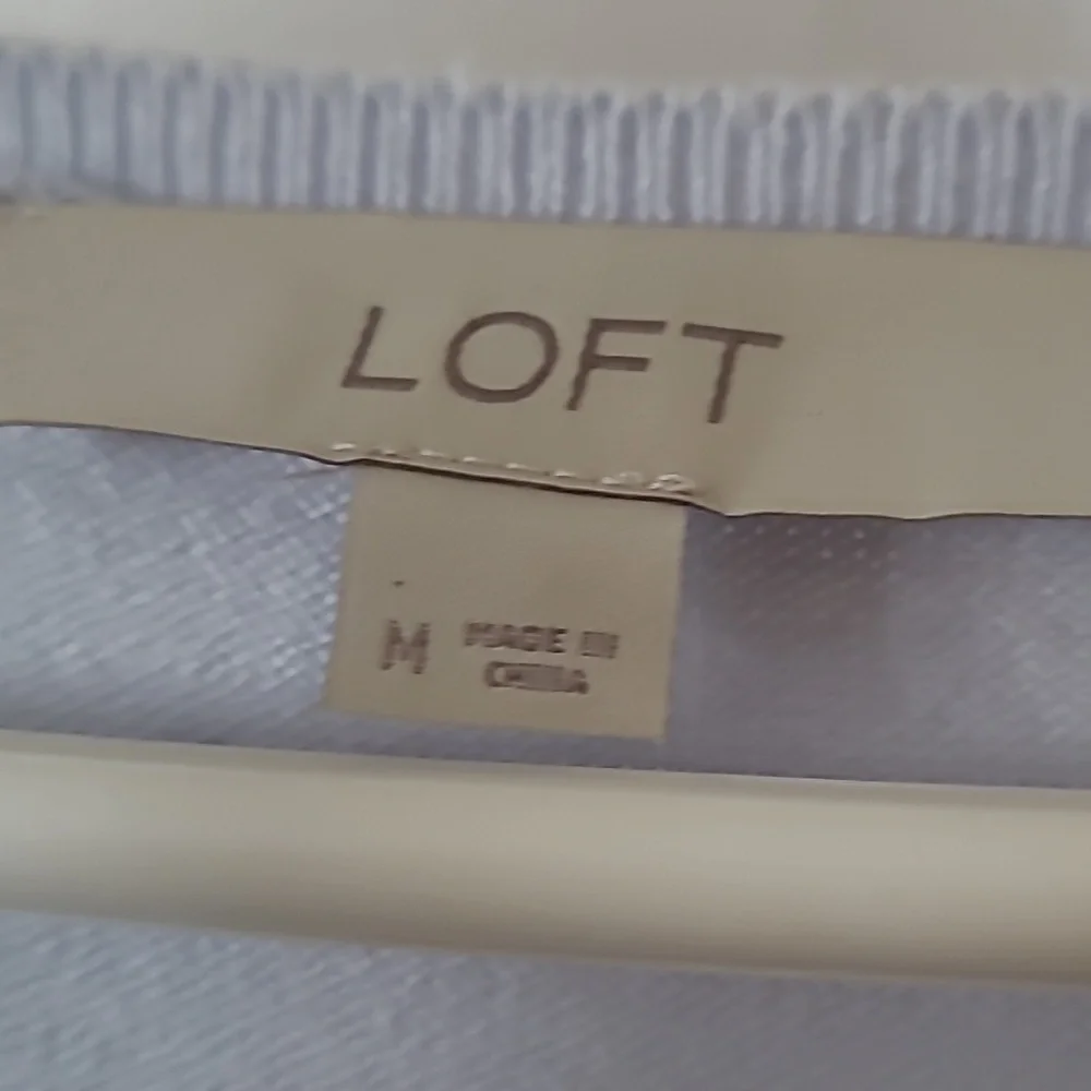 LOFT Ruffle Sleeve Top Light Blue Size Medium